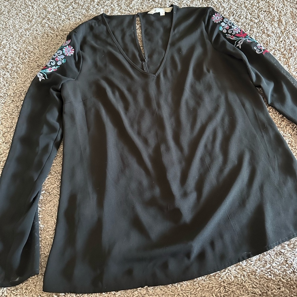 BCBGeneration Black Long sleeve sheer blouse size small